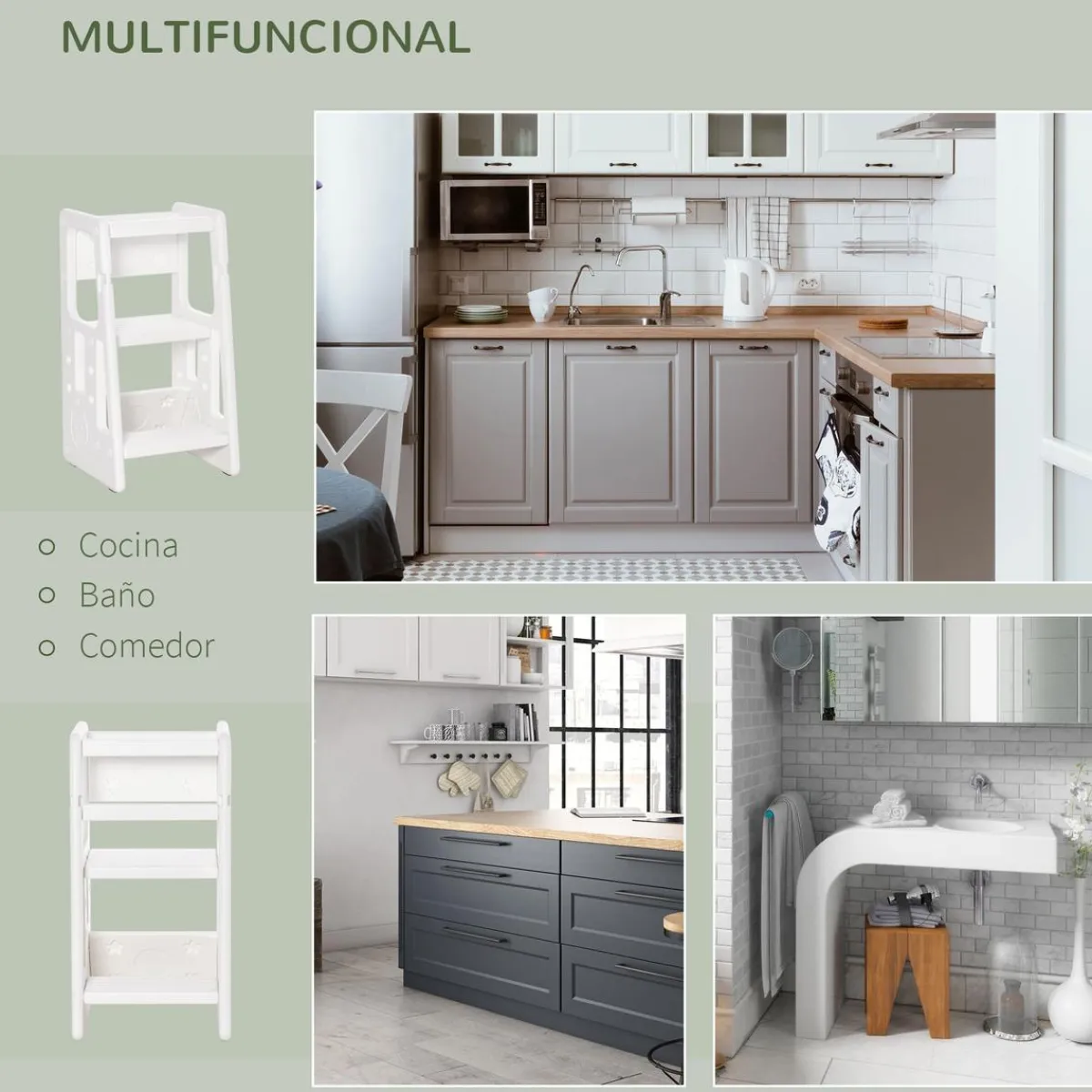 Homcom Estilo De Vida*- Escalón elevador Taburete aprendizaje