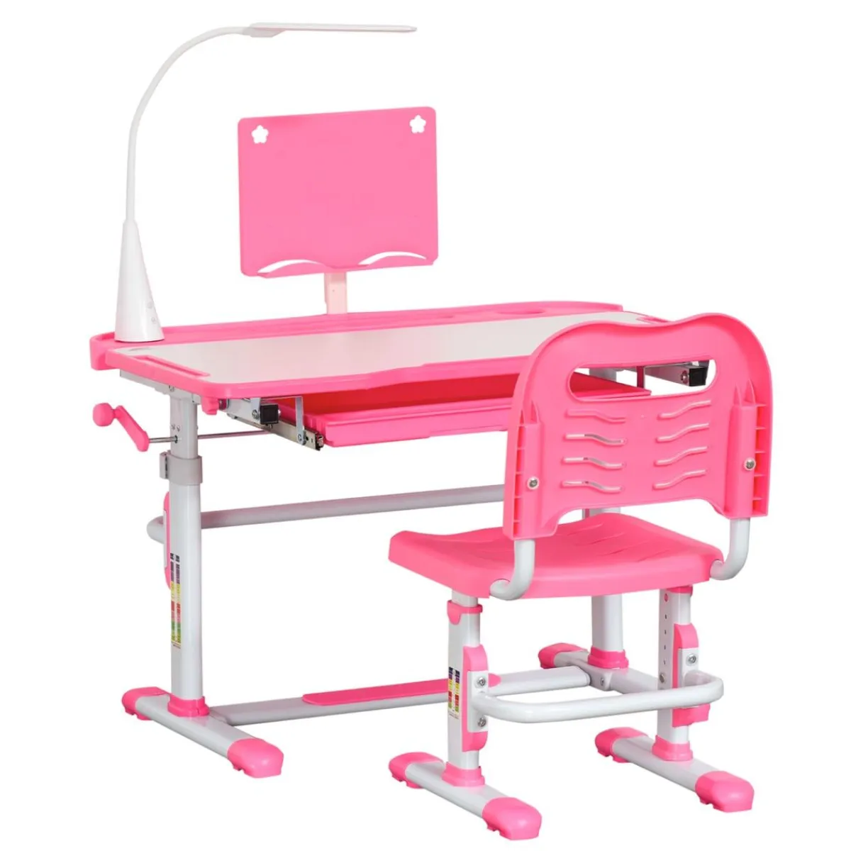 Homcom Estilo De Vida*- Escritorio y silla ajustables Rosa
