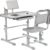 Homcom Estilo De Vida*- Escritorio y silla ajustable Gris y Blanco