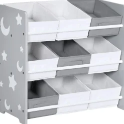 ZONEKIZ Estilo De Vida*Homcom - Estantería infantil con 9 cajas Gris