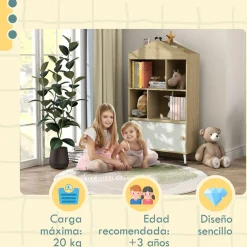 AIYAPLAY Estilo De Vida*Homcom - Estantería infantil madera