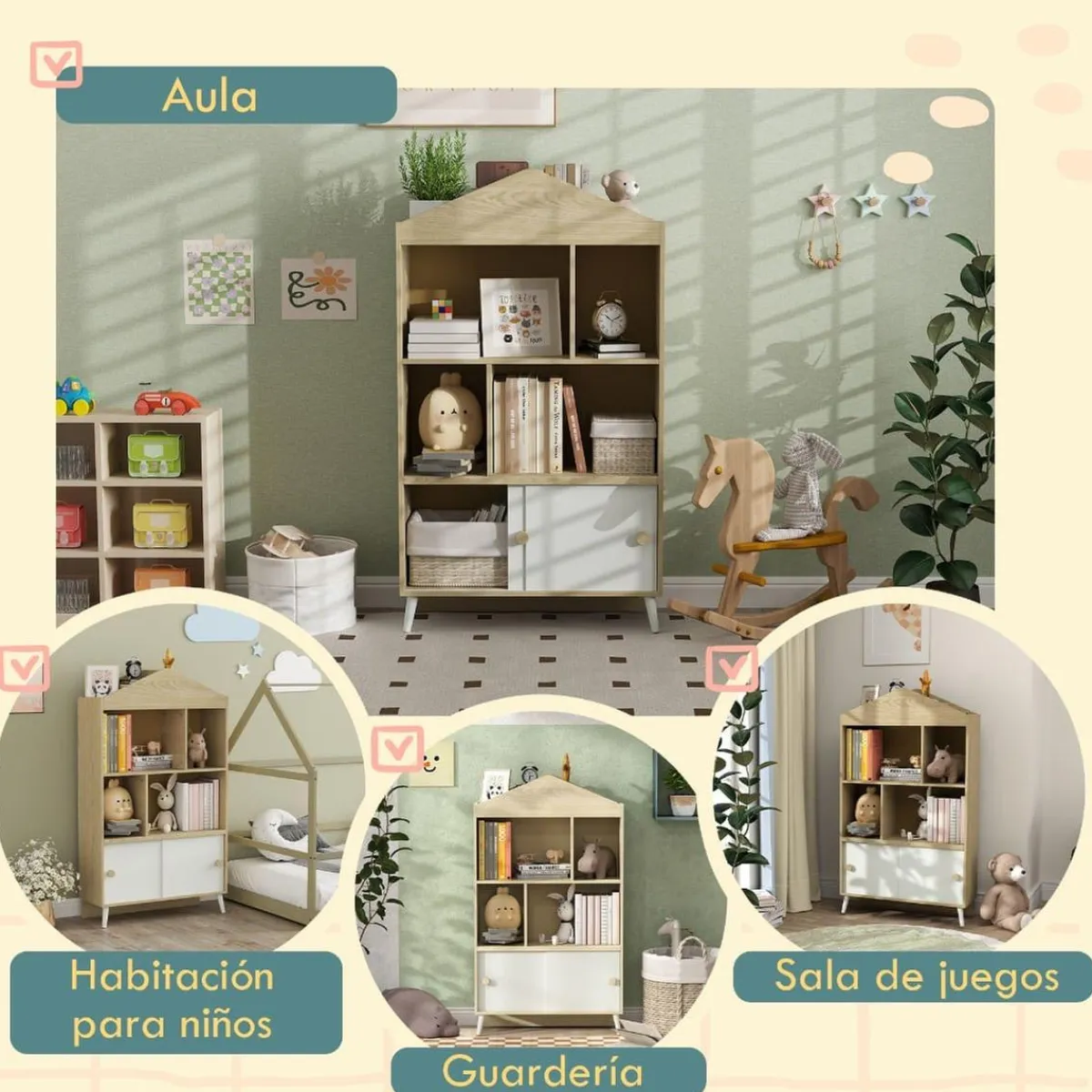 AIYAPLAY Estilo De Vida*Homcom - Estantería infantil madera
