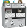 ZONEKIZ Estilo De Vida*Homcom - Estantería para juguetes 6 cajas tela Gris