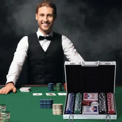 Homcom Juegos Y Puzzles|Friki Zone*- Maletín de poker profesional