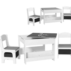 Homcom Estilo De Vida*- Mesa + 2 sillas infantiles Blanco