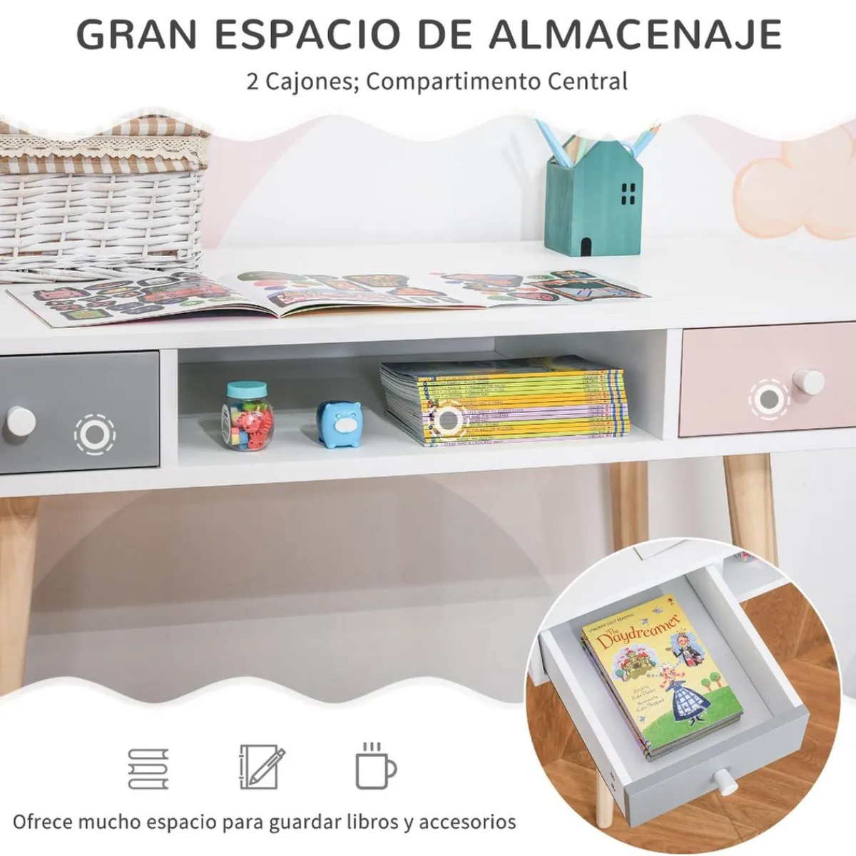 Homcom Estilo De Vida*- Mesa de escritorio infantil