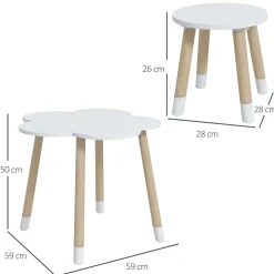 Homcom Estilo De Vida*- Mesa Flor y bancos Blanco