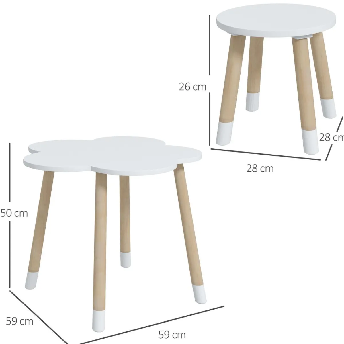 Homcom Estilo De Vida*- Mesa Flor y bancos Blanco