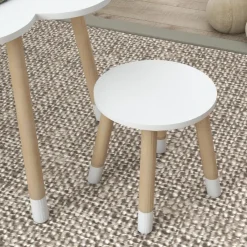 Homcom Estilo De Vida*- Mesa Flor y bancos Blanco
