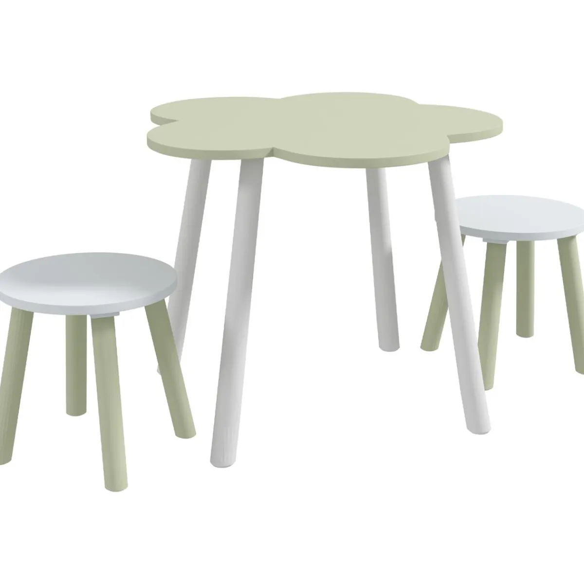 Homcom Estilo De Vida*- Mesa Flor y bancos Verde y Blanco