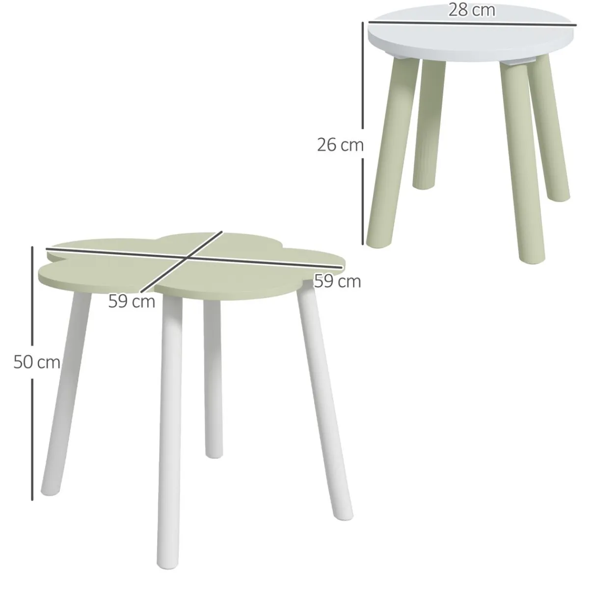 Homcom Estilo De Vida*- Mesa Flor y bancos Verde y Blanco
