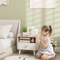 AIYAPLAY Estilo De Vida*Homcom - Mesilla de noche infantil