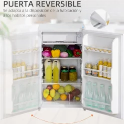 Homcom Figuras De Acción*- Mini Nevera Blanca con Congelador 91L