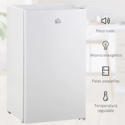Homcom Figuras De Acción*- Mini Nevera Blanca con Congelador 91L