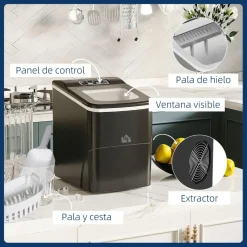 Homcom Figuras De Acción*- Máquina Hielo Negro 90W