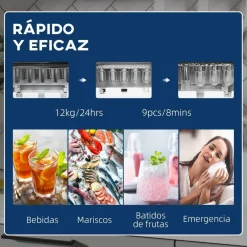 Homcom Figuras De Acción*- Máquina Hielo Negro 90W