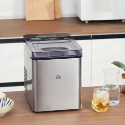 Homcom Figuras De Acción*- Máquina Hielo Plateada 105W