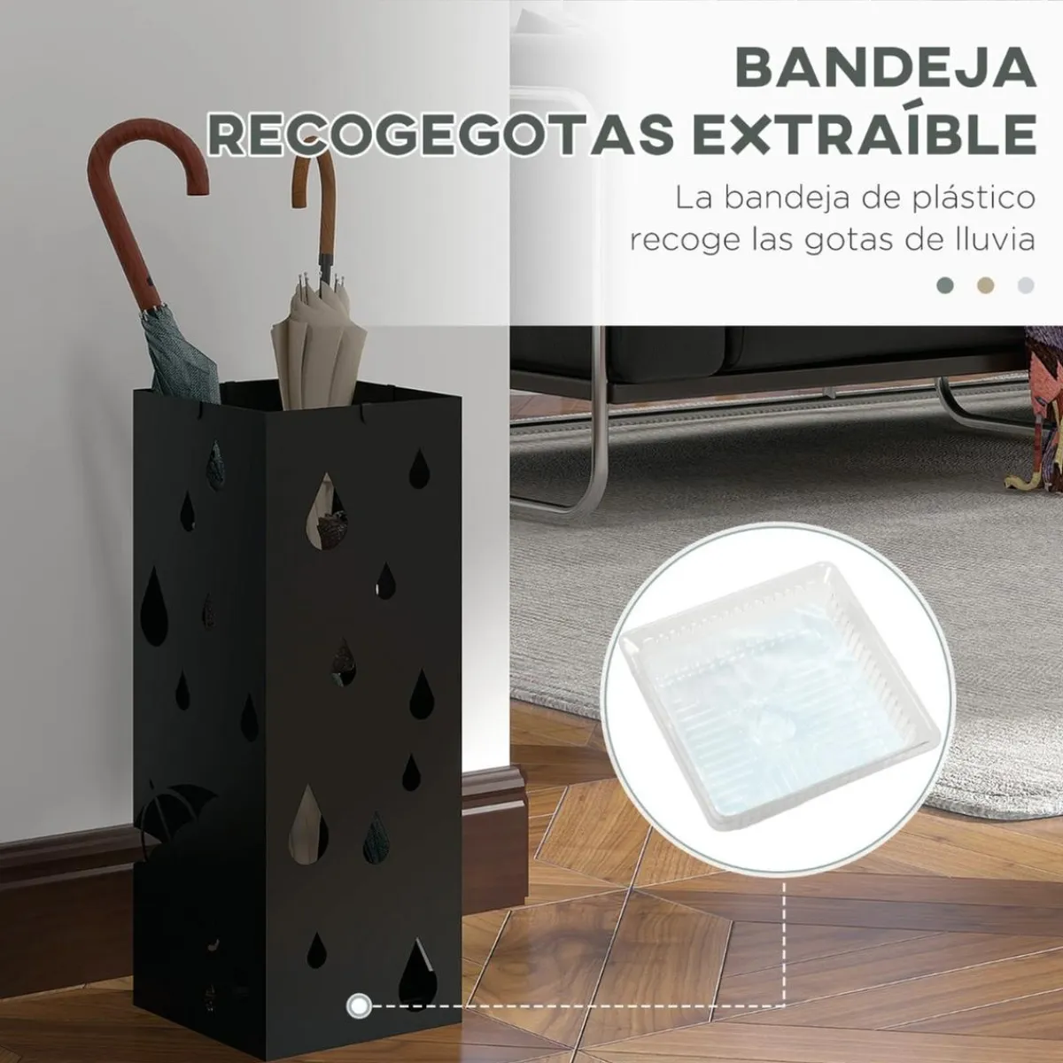 Homcom Estilo De Vida*- Paragüero Negro