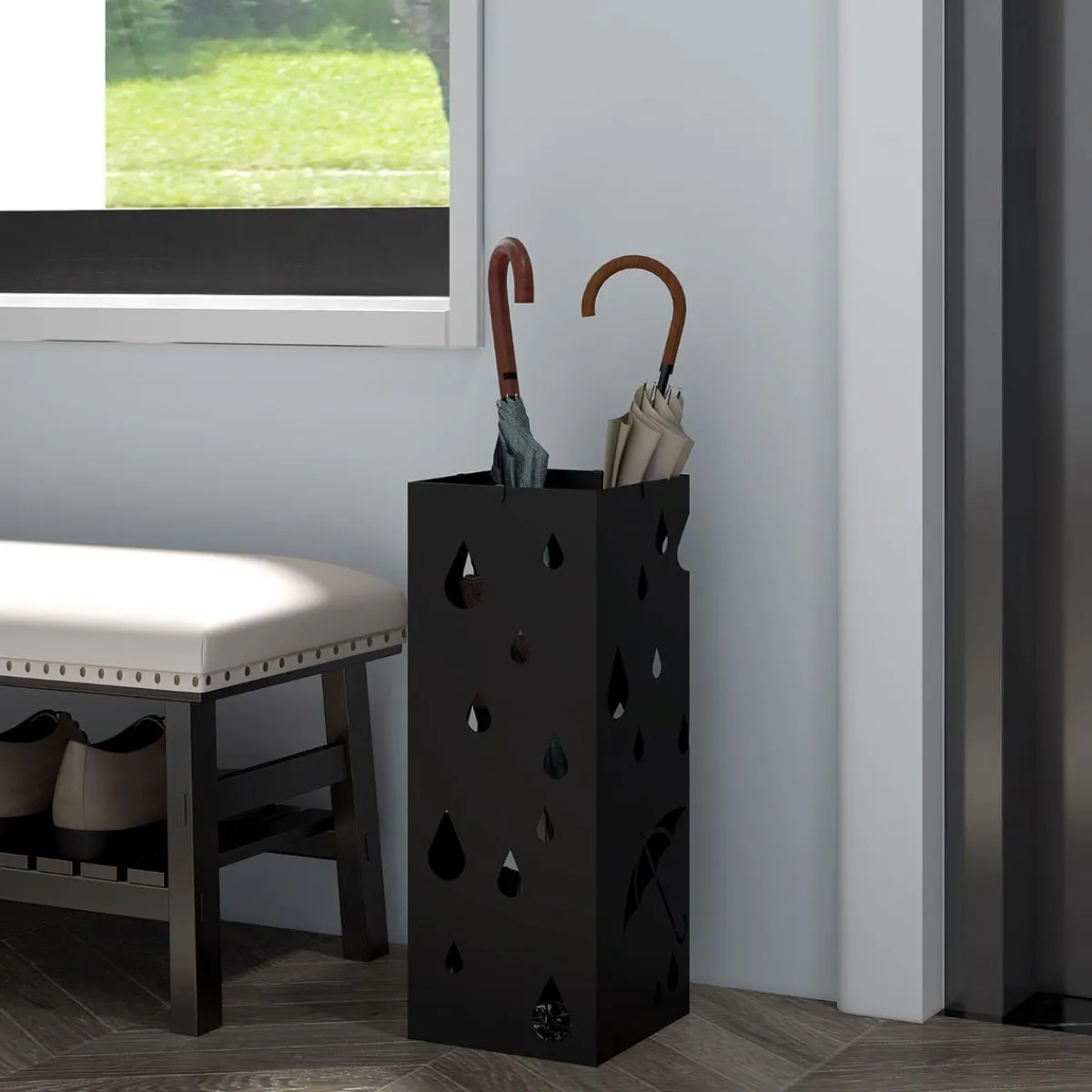 Homcom Estilo De Vida*- Paragüero Negro