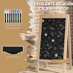 VINSETTO Steam|Arte Y Manualidades*Homcom - Pizarra caballete doble con tizas y plantillas