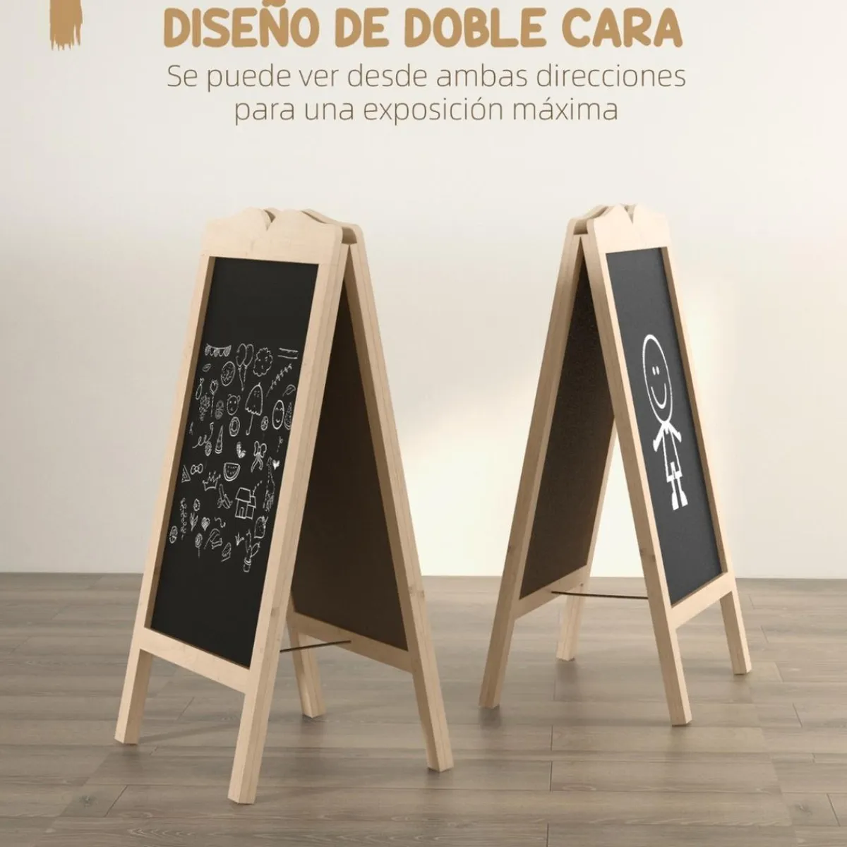 VINSETTO Steam|Arte Y Manualidades*Homcom - Pizarra caballete doble con tizas y plantillas