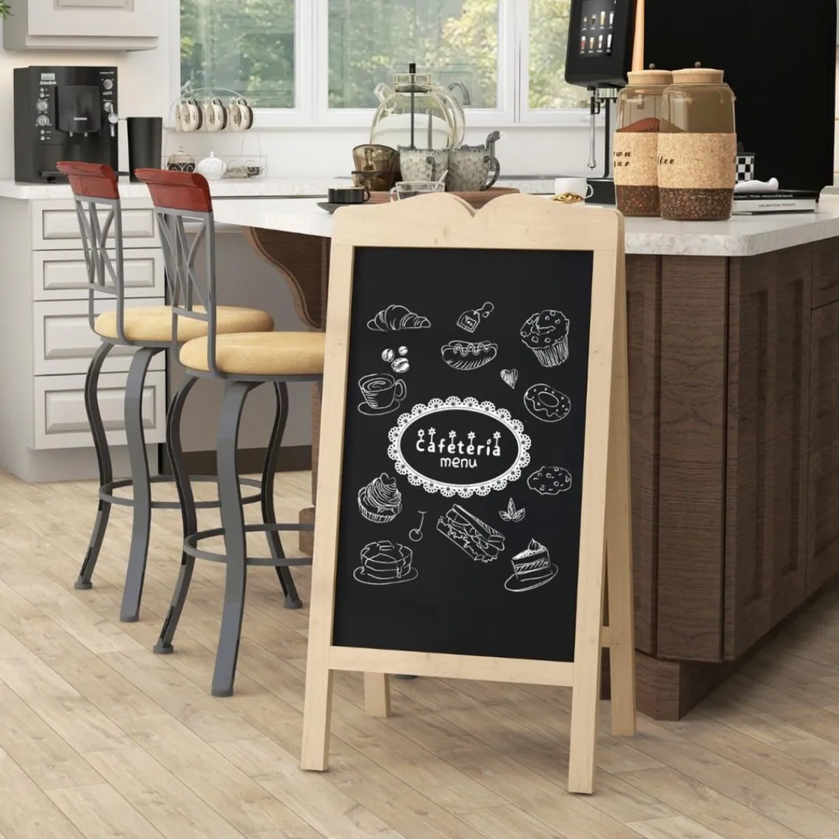 VINSETTO Steam|Arte Y Manualidades*Homcom - Pizarra caballete doble con tizas y plantillas