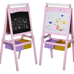 Homcom Steam|Arte Y Manualidades*- Pizarra infantil 3 en 1 con caballete