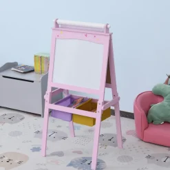 Homcom Steam|Arte Y Manualidades*- Pizarra infantil 3 en 1 con caballete