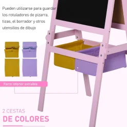 Homcom Steam|Arte Y Manualidades*- Pizarra infantil 3 en 1 con caballete