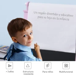 Homcom Steam|Arte Y Manualidades*- Pizarra infantil 3 en 1 con caballete