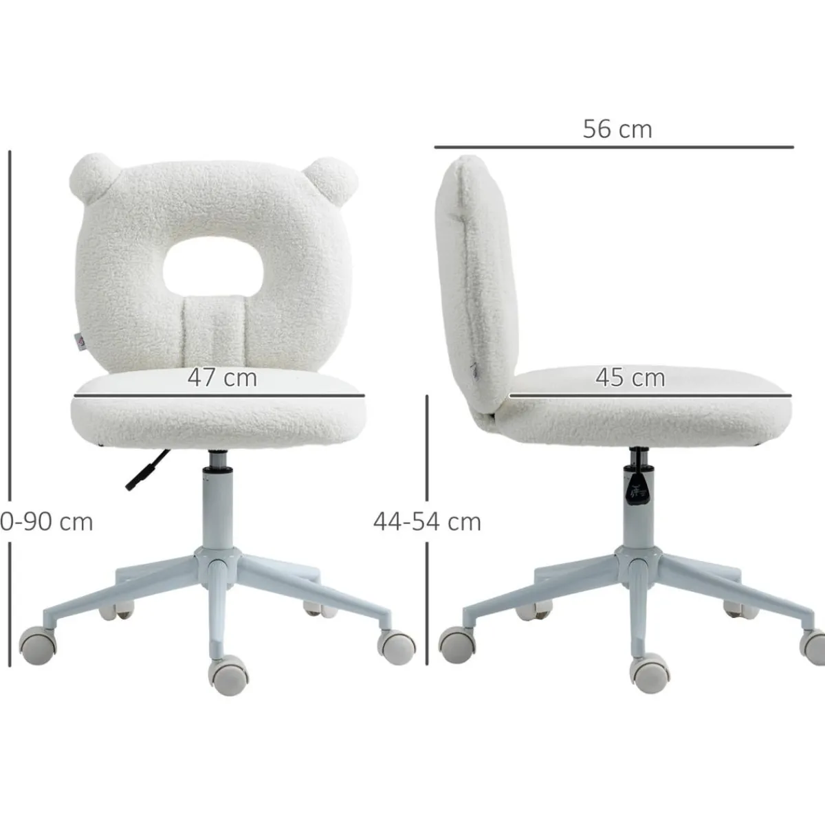 Homcom Estilo De Vida*- Silla infantil de borreguito Blanco