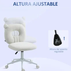 Homcom Estilo De Vida*- Silla infantil de borreguito Blanco