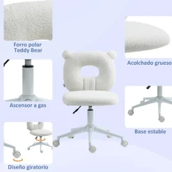 Homcom Estilo De Vida*- Silla infantil de borreguito Blanco