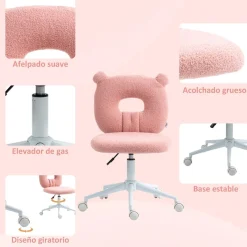 Homcom Estilo De Vida*- Silla infantil de borreguito Rosa