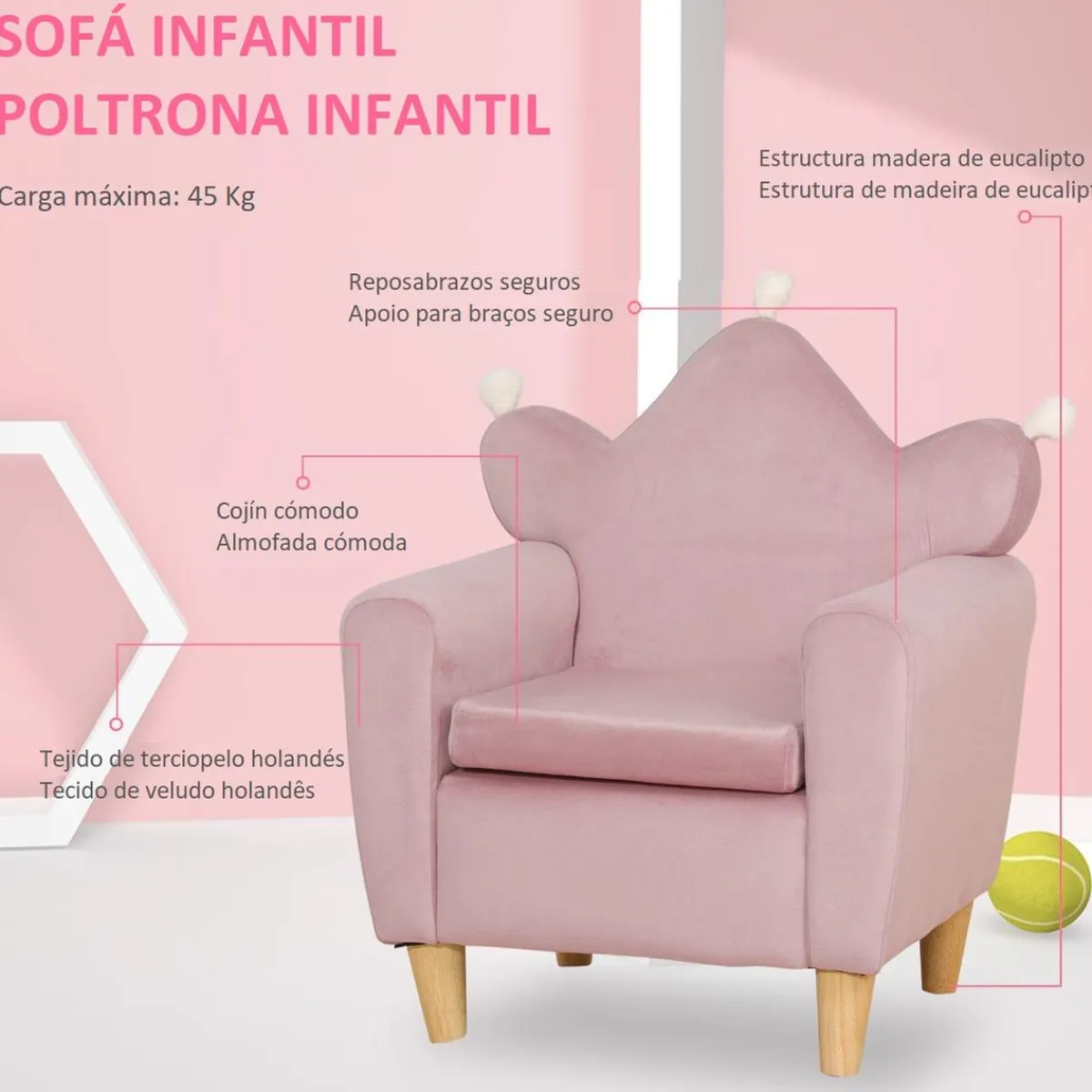Homcom Estilo De Vida*- Sillón infantil