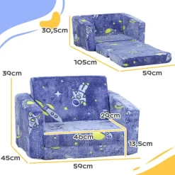 AIYAPLAY Estilo De Vida*Homcom - Sillón infantil Azul brilla en la oscuridad
