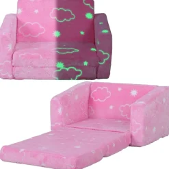 AIYAPLAY Estilo De Vida*Homcom - Sillón infantil Rosa brilla en la oscuridad