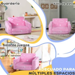 AIYAPLAY Estilo De Vida*Homcom - Sillón infantil Rosa brilla en la oscuridad