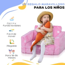 AIYAPLAY Estilo De Vida*Homcom - Sillón infantil Rosa brilla en la oscuridad