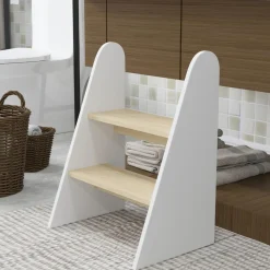 AIYAPLAY Estilo De Vida*Homcom - Taburete 2 peldaños Blanco