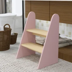 AIYAPLAY Estilo De Vida*Homcom - Taburete Escalera infantil madera Rosa