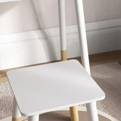 AIYAPLAY Muñecas*Homcom - Tocador básico con espejo y taburete madera Blanco