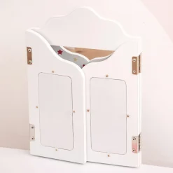 Homcom Muñecas*- Tocador de madera con taburete