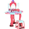 Homcom Muñecas*- Tocador infantil con cajón y taburete
