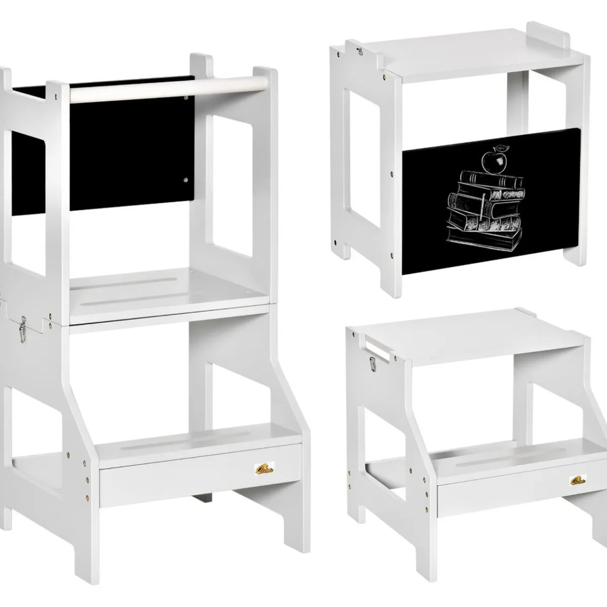 Homcom Estilo De Vida*- Torre aprendizaje 2 en 1 madera Gris