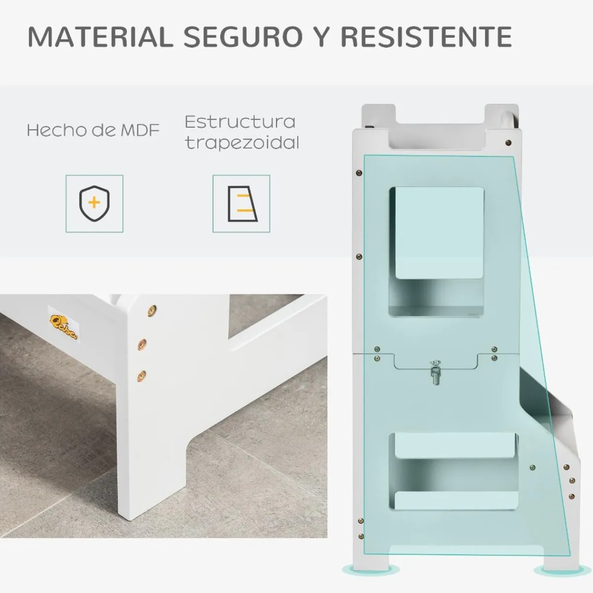 Homcom Estilo De Vida*- Torre aprendizaje 2 en 1 madera Gris