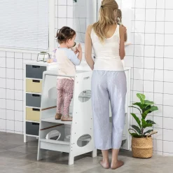 Homcom Estilo De Vida*- Torre de aprendizaje madera Gris