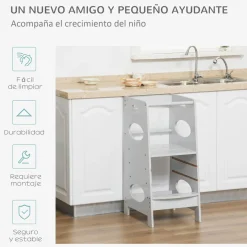 Homcom Estilo De Vida*- Torre de aprendizaje madera Gris