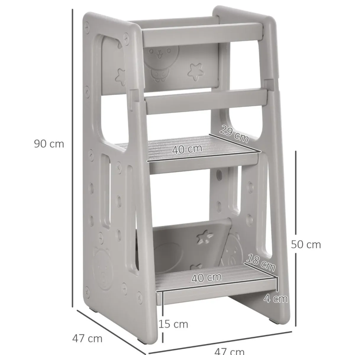 Homcom Estilo De Vida*- Torre de aprendizaje Gris