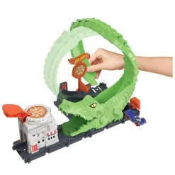 MATTEL Vehículos Y Circuitos*Hot Wheels - Ataque del cocodrilo: Pista para coches con lanzador y vehículo ㅤ